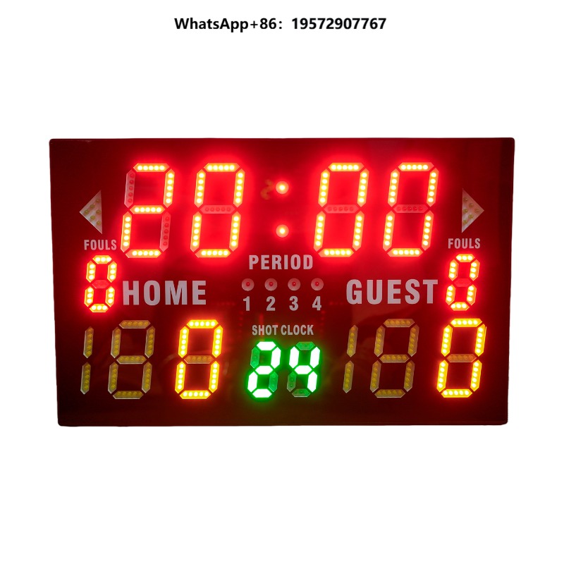 Sports Equipment Basketball - Çok Fonksiyonlu Elektronik Kırmızı Basketbol Skorboardu