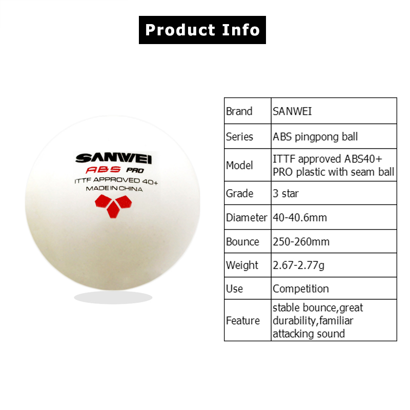 SANWEI ABS PRO 3-Star 40 + mas - Ping Pong Ball Set incelemesi ve fiyatı