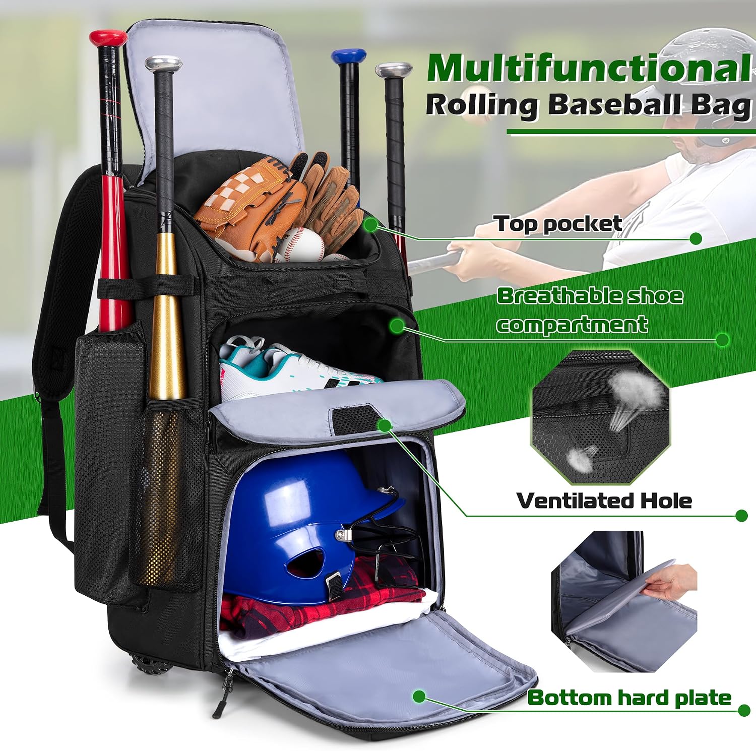 Tekerlekli Beyzbol Sırt Çantas - Sports Equipment Bag incelemesi ve fiyatı